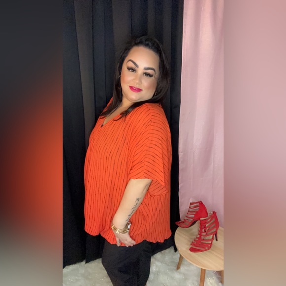 Orange and black top perfect fit my plus size divas. Size 3x. - Picture 3 of 4